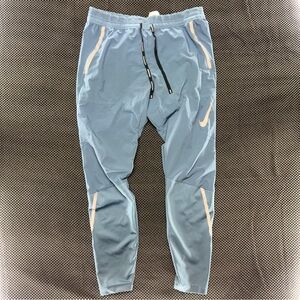 Nike Men’s Light Blue Jogger Sweatpants with Pale Pink Accents